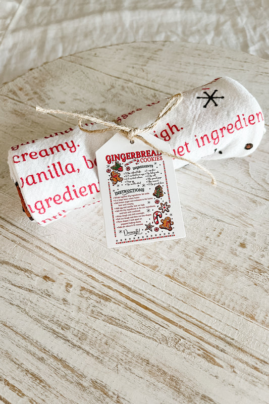 Gingerbread Cookies Tea Towel with Recipe - The Scented Market     