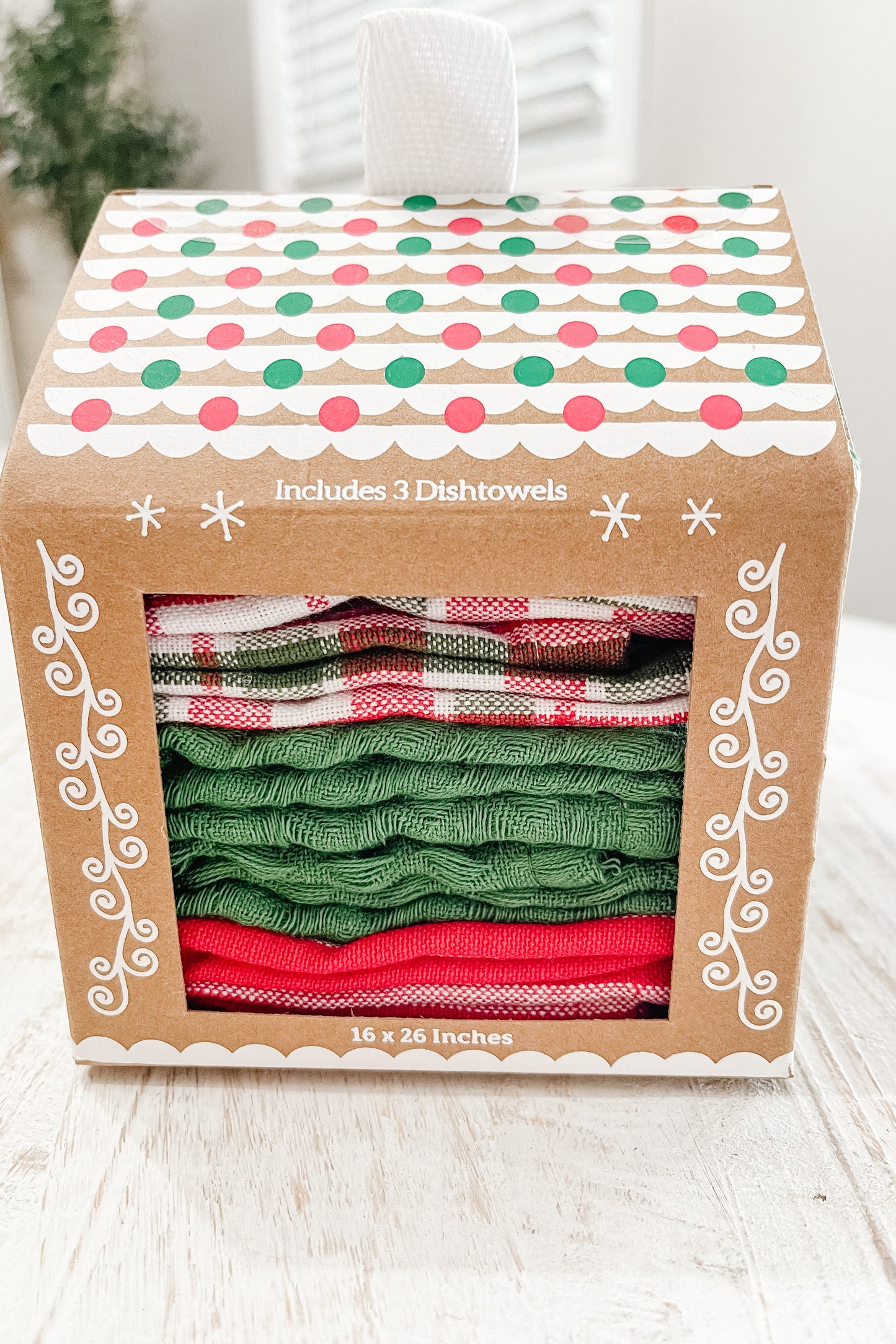 Gingerbread House Gift Set - 3 Dish Towels - The Scented Market     