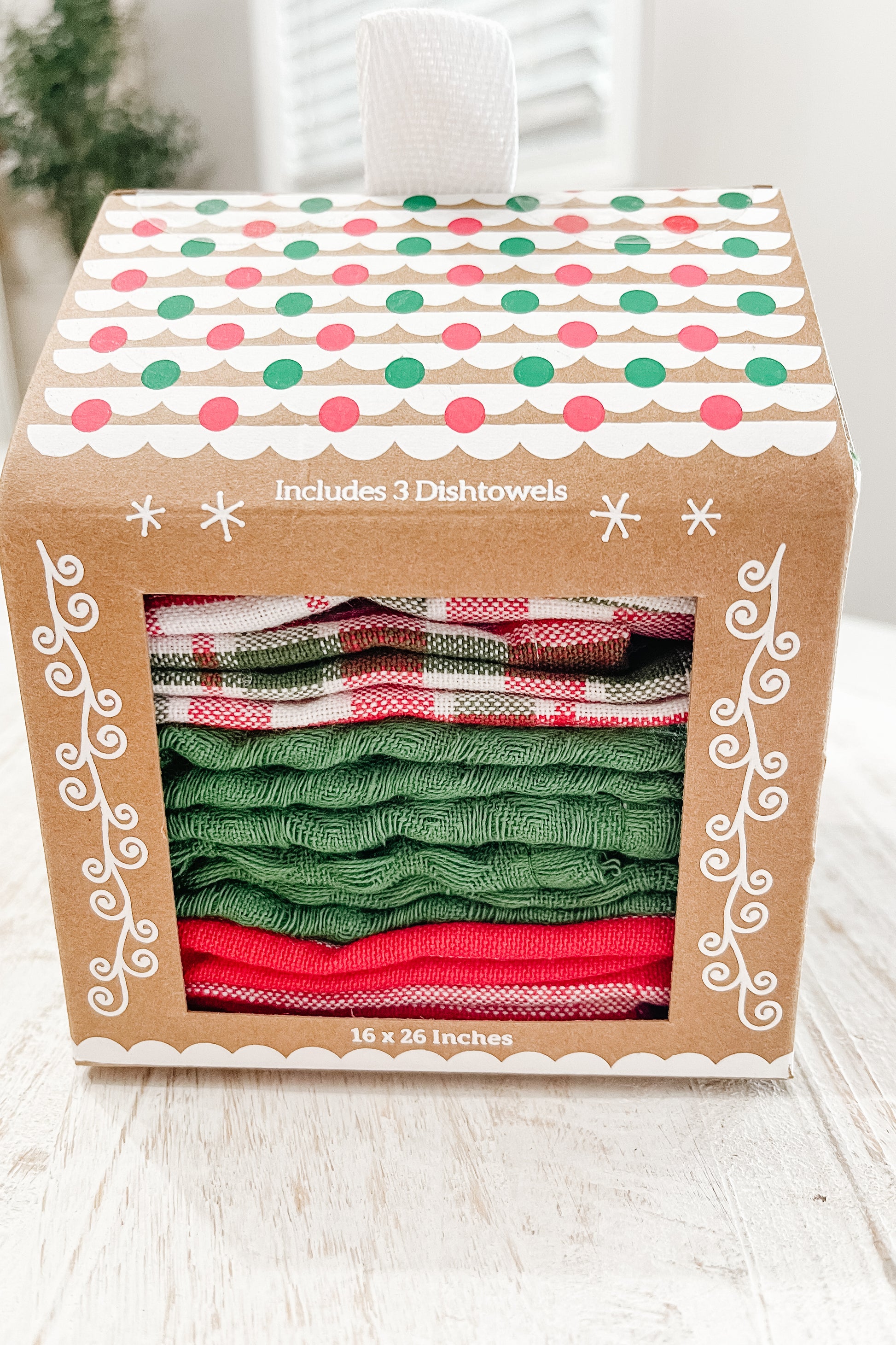 Gingerbread House Gift Set - 3 Dish Towels - The Scented Market     