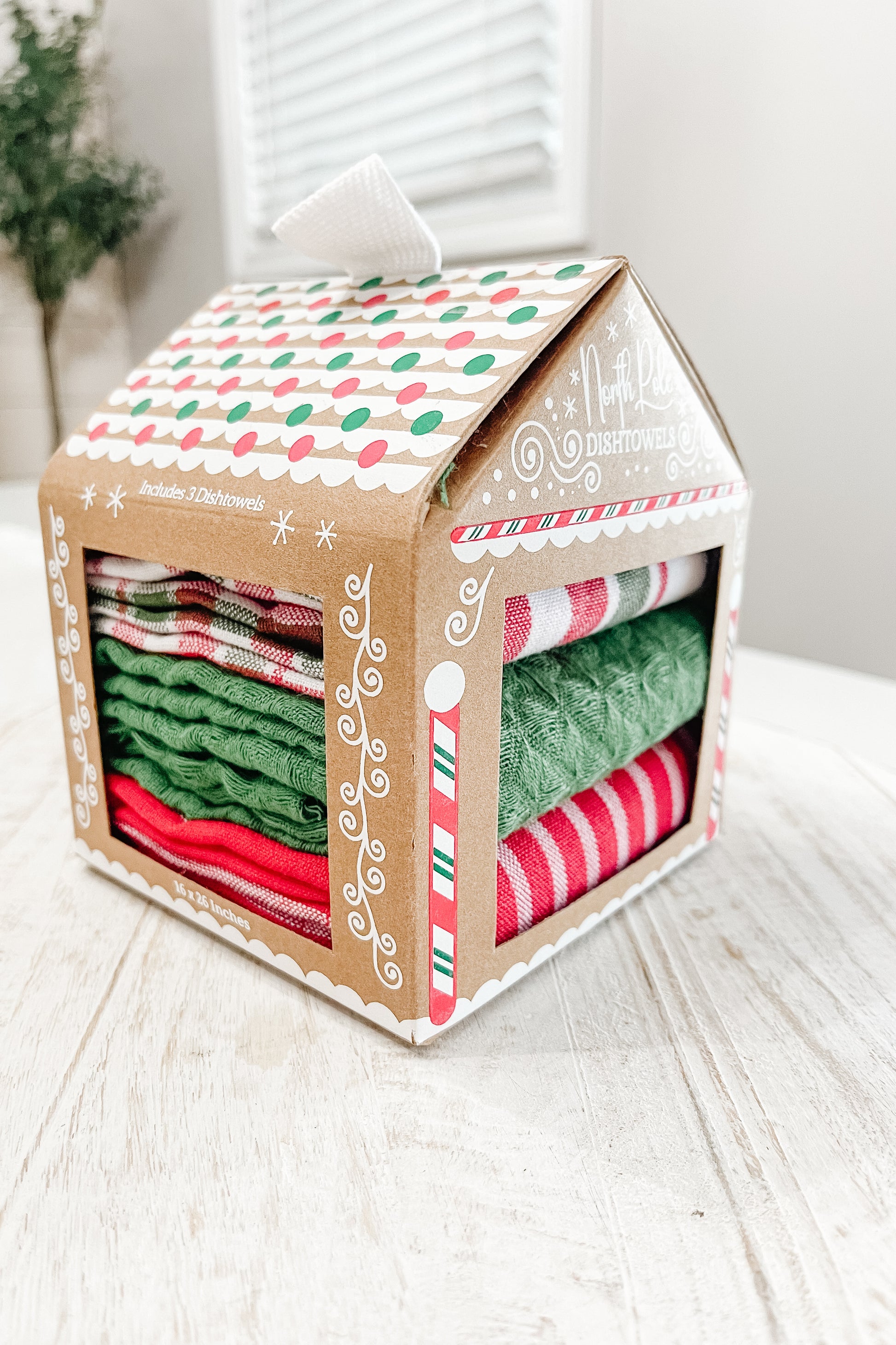 Gingerbread House Gift Set - 3 Dish Towels - The Scented Market     