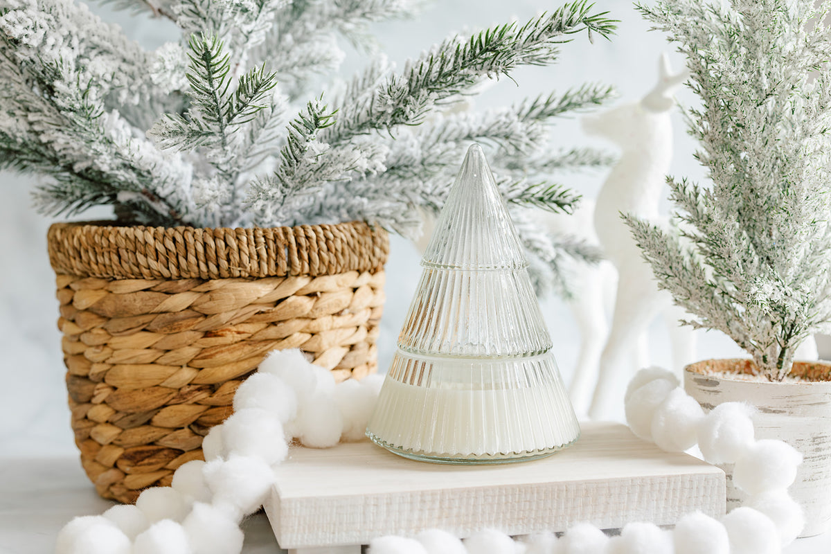 Glass Christmas Tree Soy Wax Candle 14 oz - O'CHRISTMAS TREE - The Scented Market  Candles   