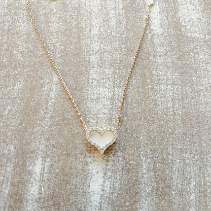 Gold Heart Necklace with Mother of Pearl – Elegant & Timeless Jewelry for Everyday Wear - The Scented Market     