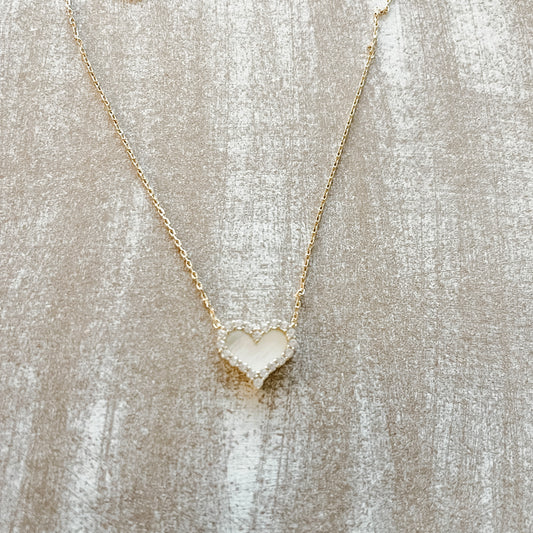 Gold Heart Necklace with Mother of Pearl – Elegant & Timeless Jewelry for Everyday Wear - The Scented Market     