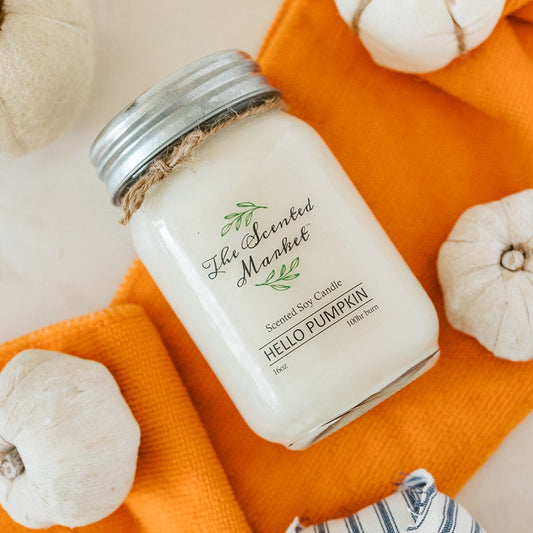 HELLO PUMPKIN Soy Wax Candle 16 oz - The Scented Market  Candles   