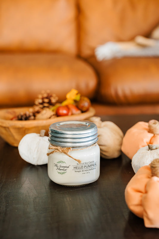 HELLO PUMPKIN Soy Wax Candle 8 oz - The Scented Market  Candles   