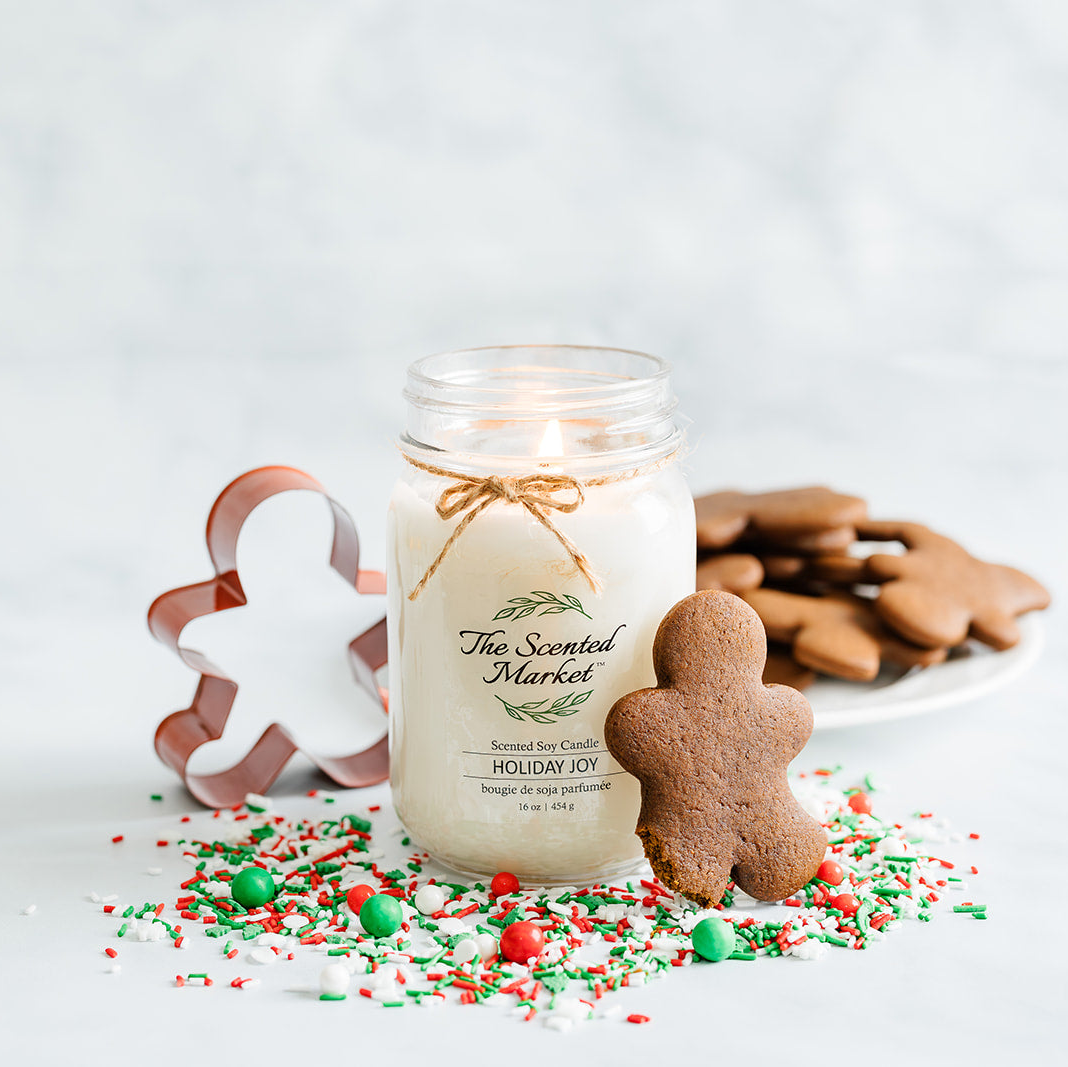 HOLIDAY JOY Soy Wax Candle 16 oz - The Scented Market  Candles   