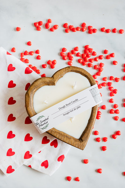 Handcrafted Heart-Shaped 3-Wick Dough Bowl Candle - Hearts Desire - The Scented Market     