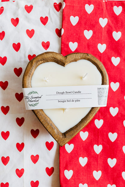 Handcrafted Heart-Shaped 3-Wick Dough Bowl Candle - Hearts Desire