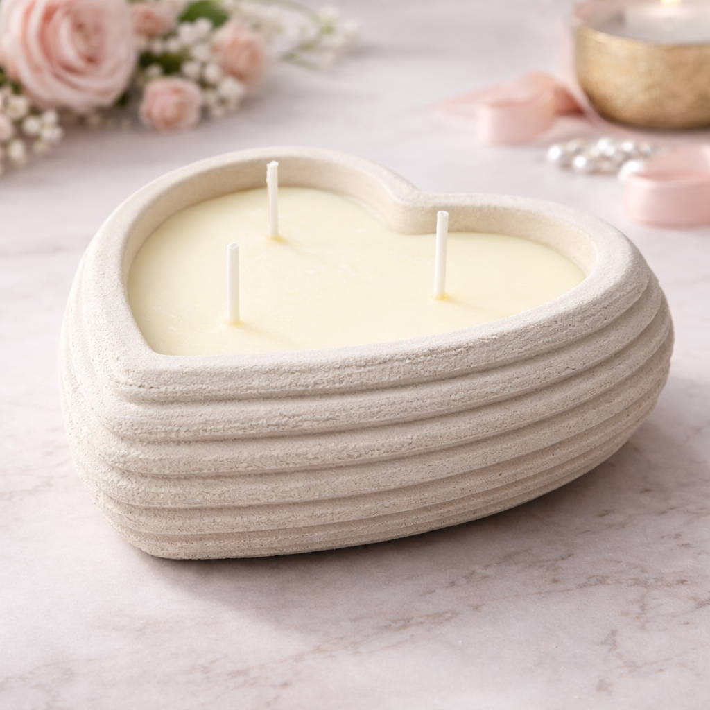 Heart Ripple 3 Wick Scented Soy Candle