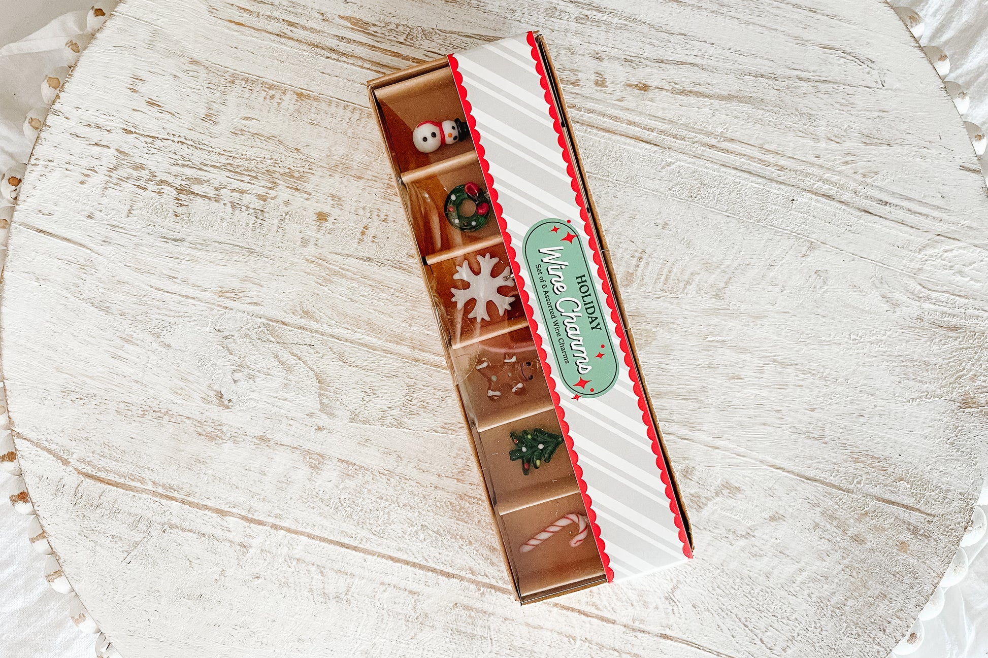 Holiday Cheers Charm for Wine Glasses - Set of 6 - The Scented Market     