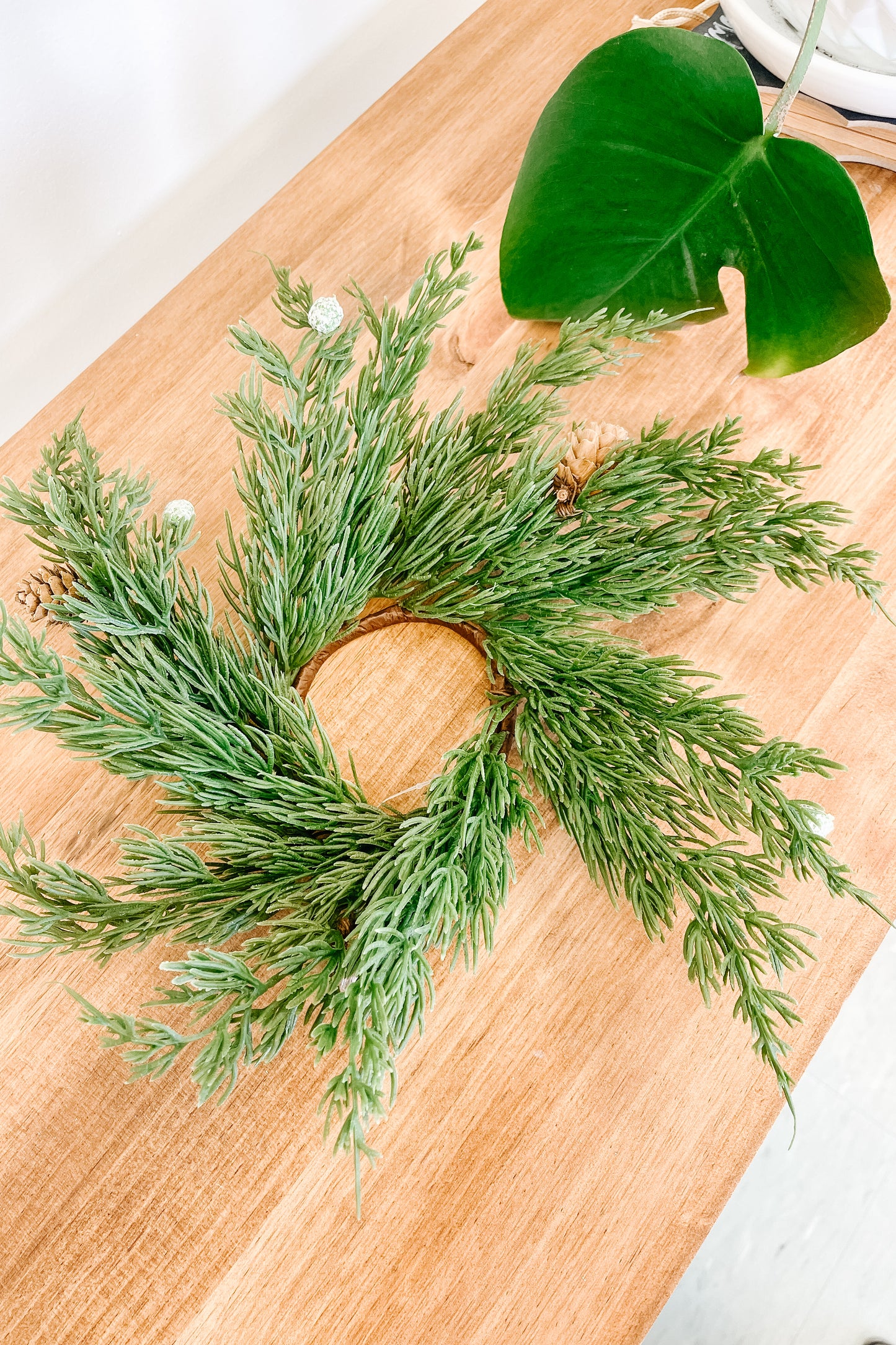 Evergreen Pine Cone Candle Wreath