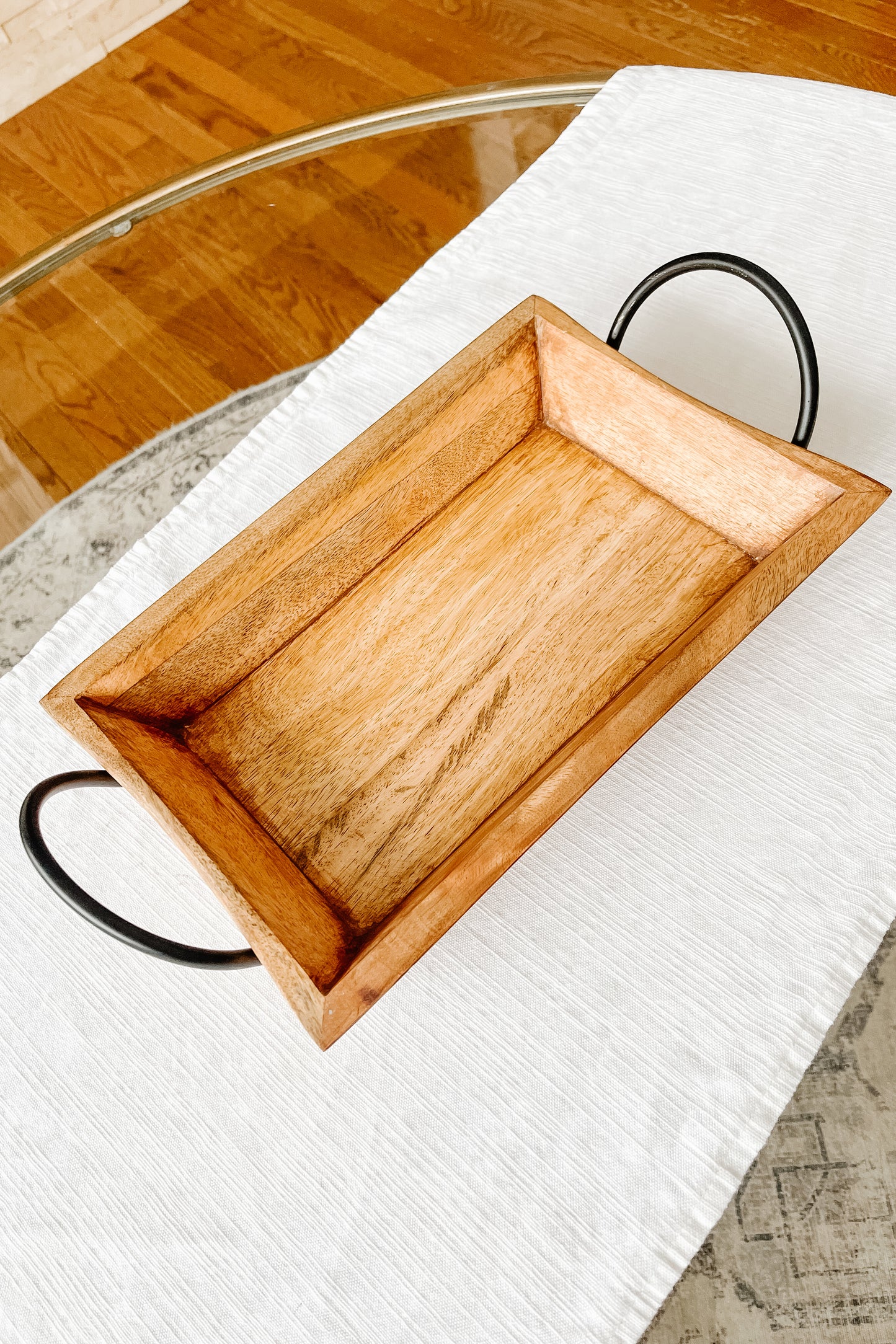 Rectangle Tray with Metal Handles – Stylish Serving & Decorative Tray