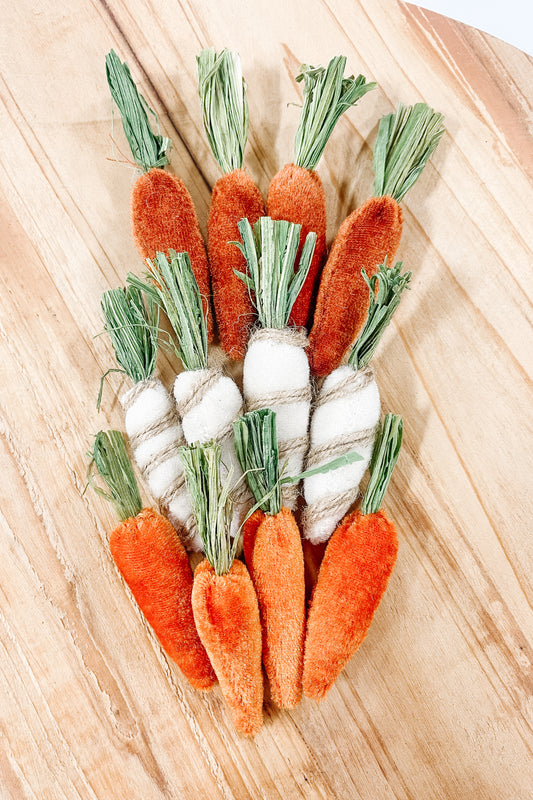 Mini Fabric Carrots - Set of 12