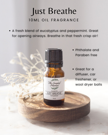 JUST BREATHE Oil Fragrance – Long-Lasting, Scented Oils for Home and Personal Use