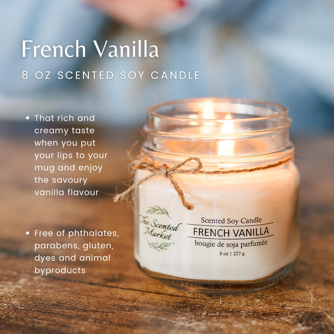 Bougie de cire de soja FRENCH VANILLA 8 oz