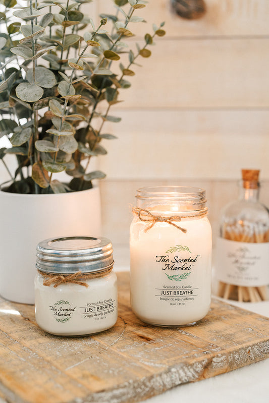 JUST BREATHE  Soy Wax Candle 8 oz - The Scented Market  Candles   