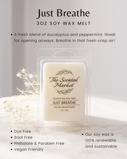 JUST BREATHE Soy Wax Melt - The Scented Market  Wax Tarts   