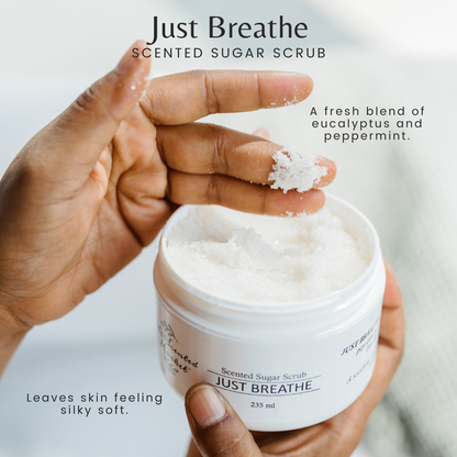 Just Breathe Scented Sugar Scrub: Luxurious Exfoliating Body Scrub for Silky Soft Skin - The Scented Market  Skin Care   