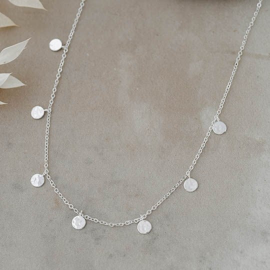 Necklace - Silver Hammered Circles
