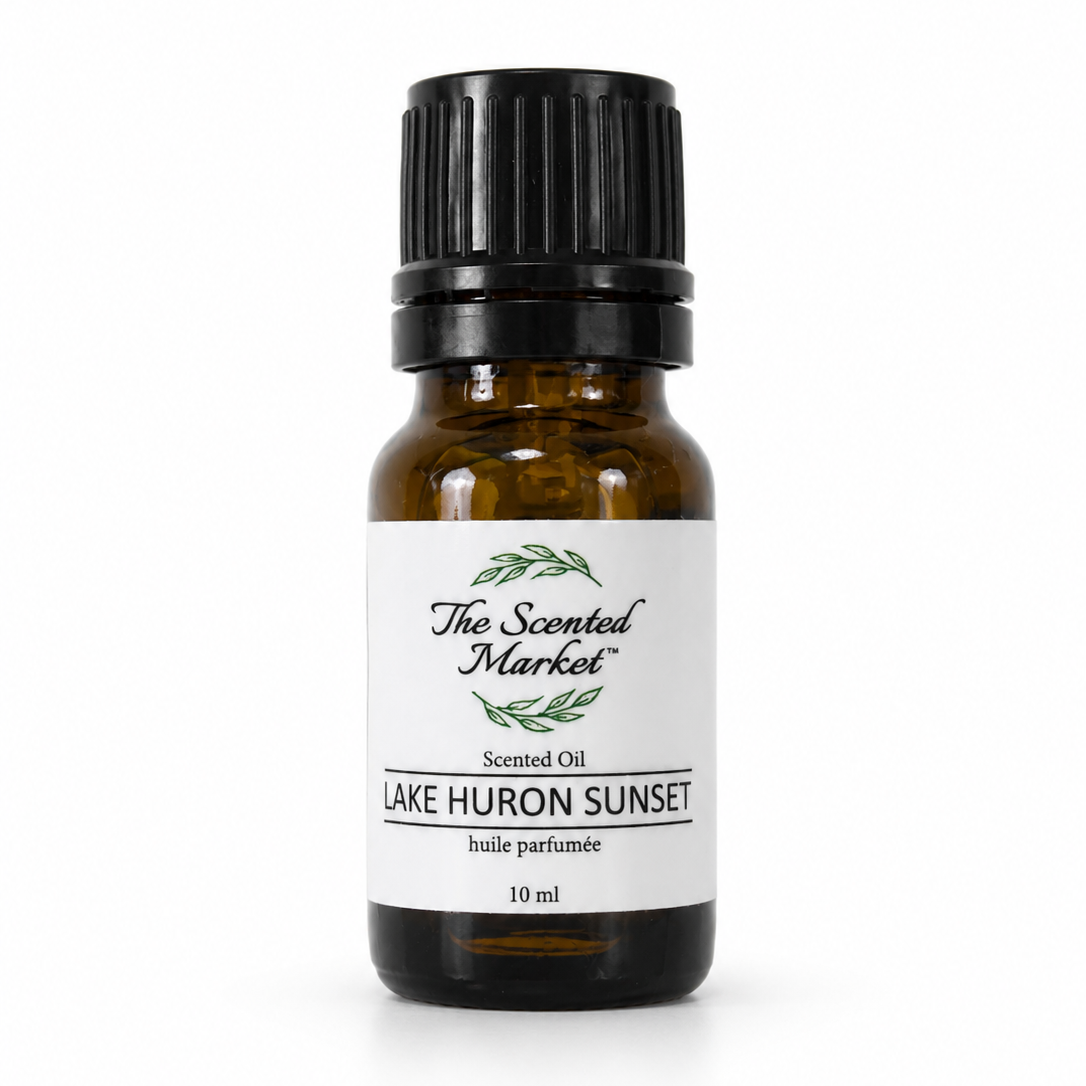 Bottle of Lake Huron Sunset scented oil from The Scented Market on a white background