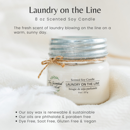 LAUNDRY ON THE LINE Soy Wax Candle 8 oz - The Scented Market  Candles   