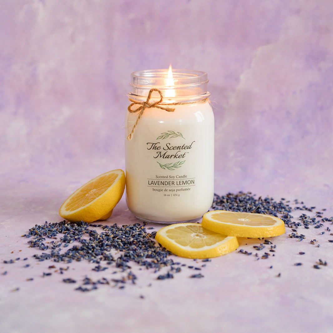 LAVENDER LEMON Soy Wax Candle 16 oz - The Scented Market  Candles   