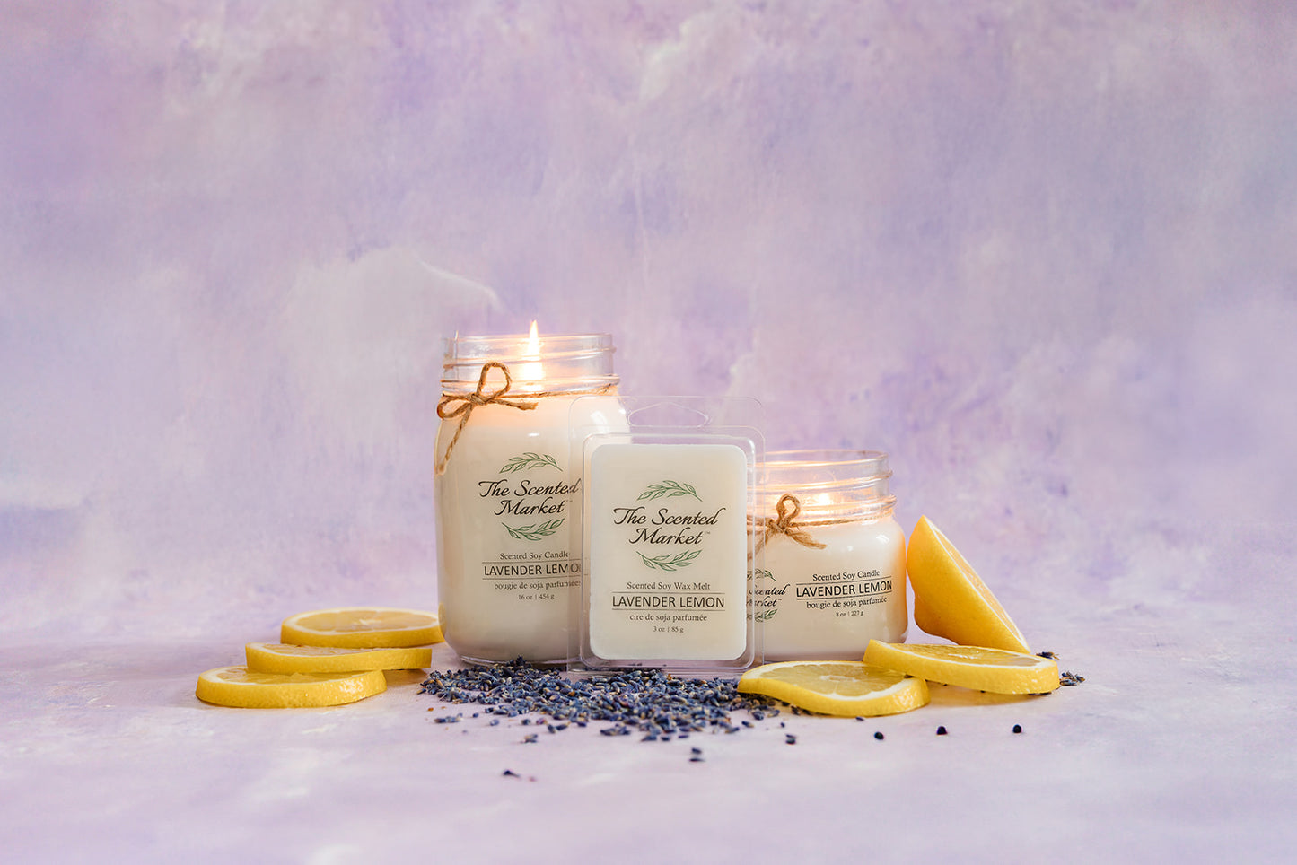LAVENDER LEMON Soy Wax Candle 8 oz - The Scented Market  Candles   