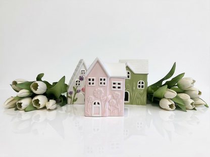 Ceramic LED House - Soft Pink