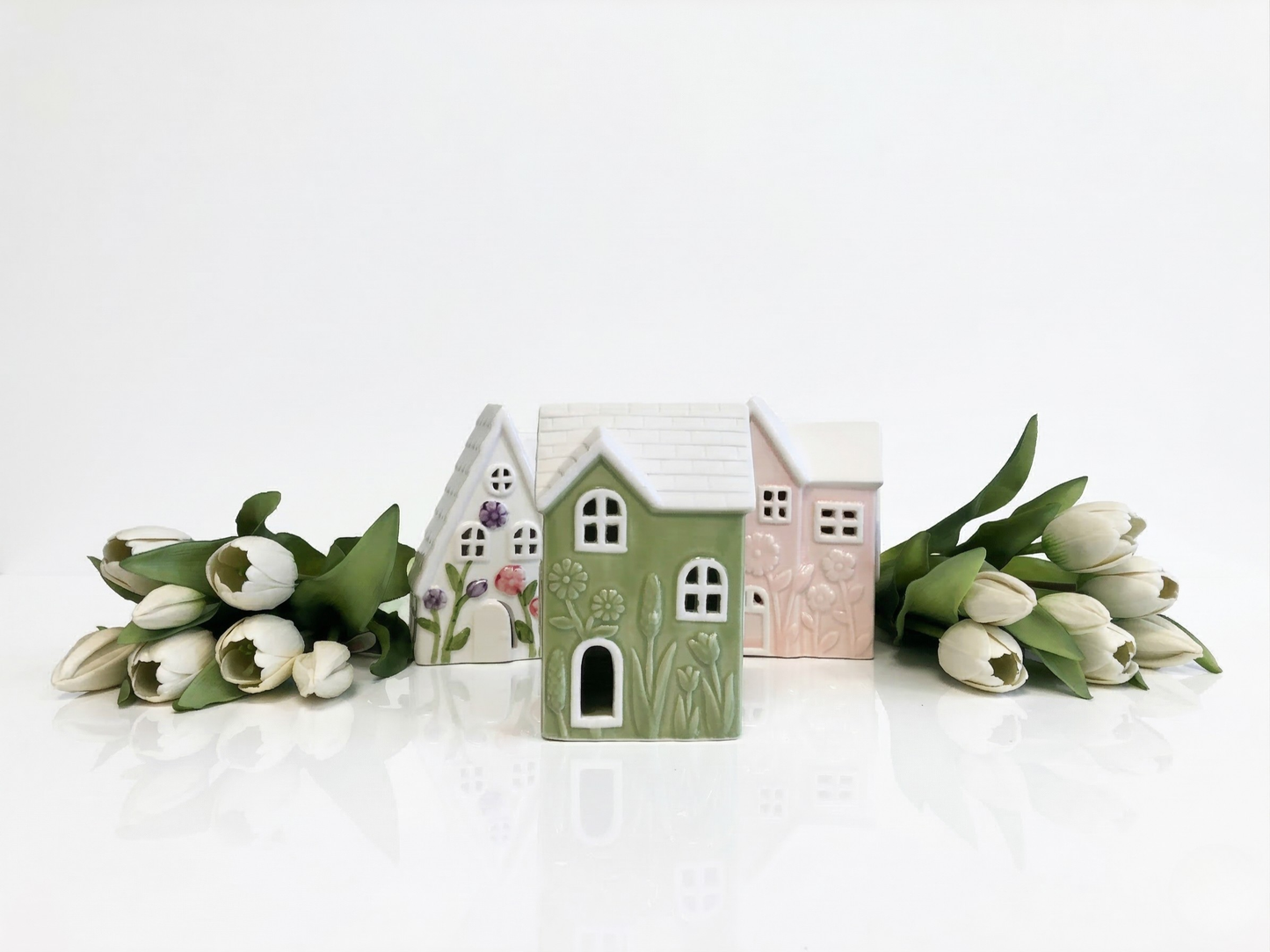 Ceramic LED House - Spring Green