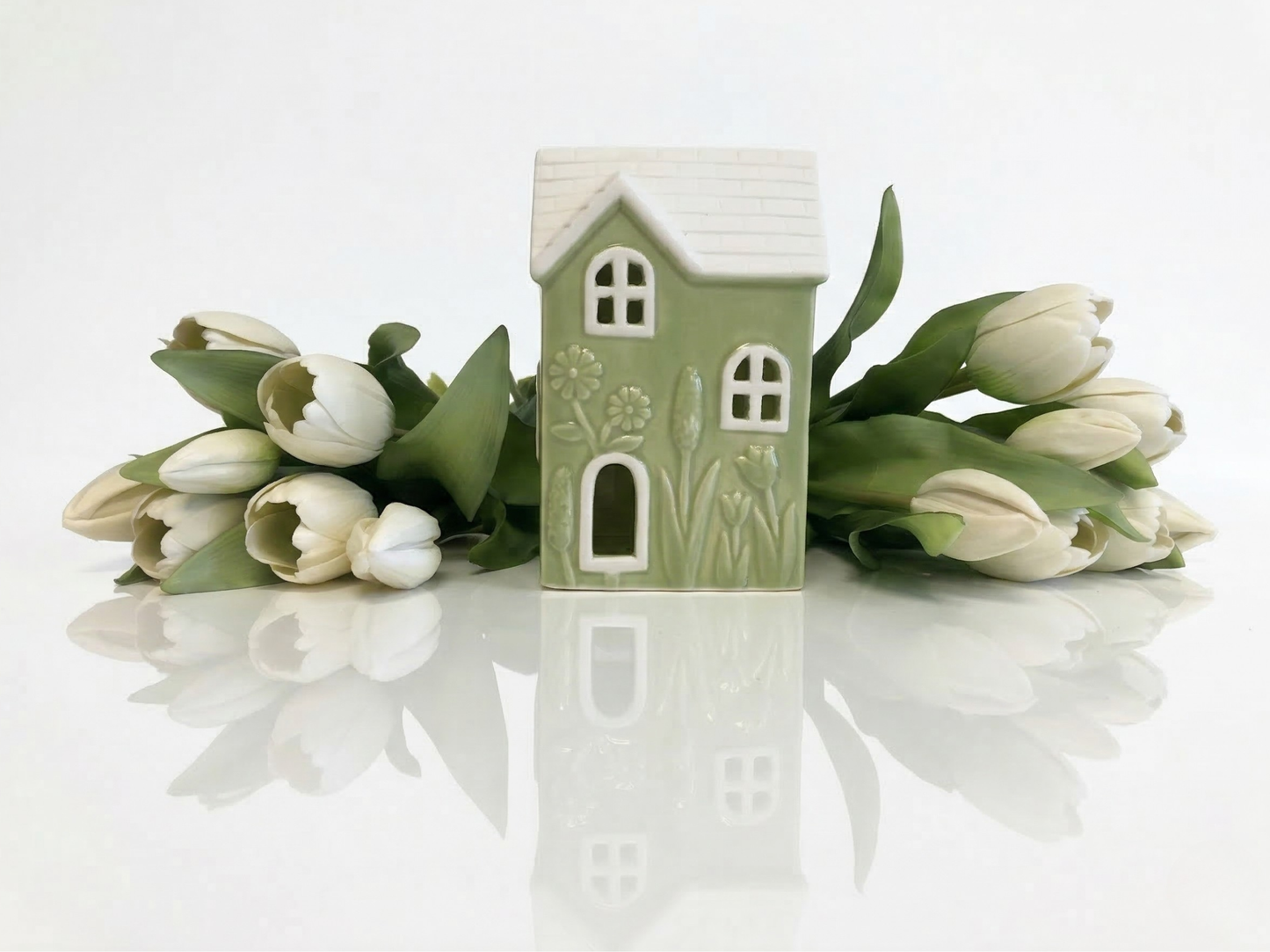 Ceramic LED House - Spring Green