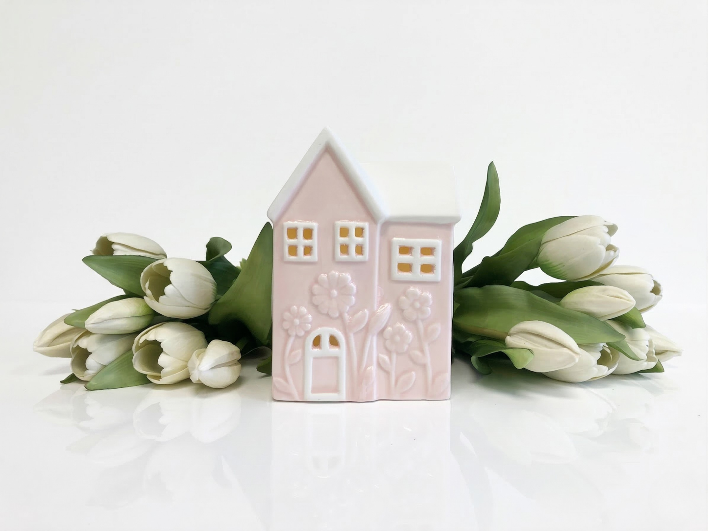 Ceramic LED House - Soft Pink