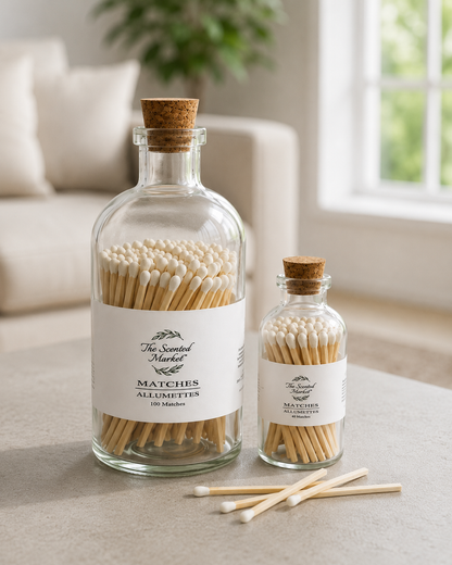 Small Candle Matches with Striker | 35 Wooden Matchsticks | Decorative Candle Accessory