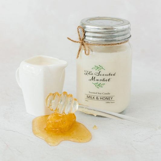 MILK & HONEY Soy Wax Candle 16 oz - The Scented Market  Candles   