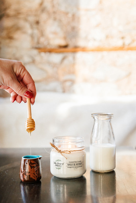 MILK & HONEY Soy Wax Candle 8 oz - The Scented Market  Candles   