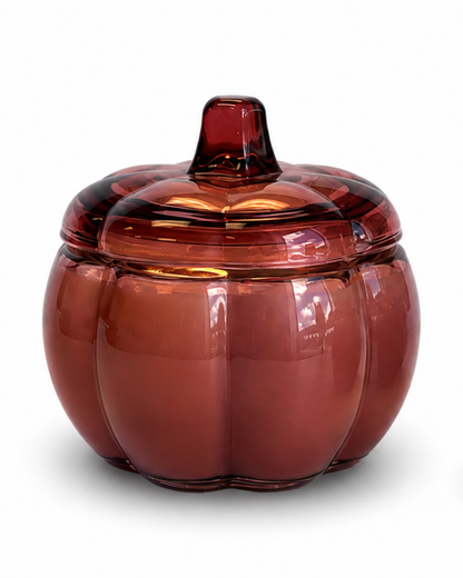 Glass Pumpkin Soy Candle MULLED WINE | Pumpkin Spice Cake | Decorative Fall Candle