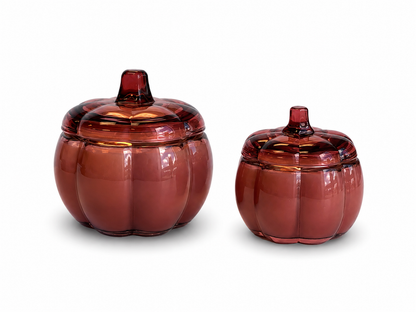 Glass Pumpkin Soy Candle MULLED WINE | Pumpkin Spice Cake | Decorative Fall Candle