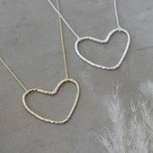 Necklace - Large Heart Silver