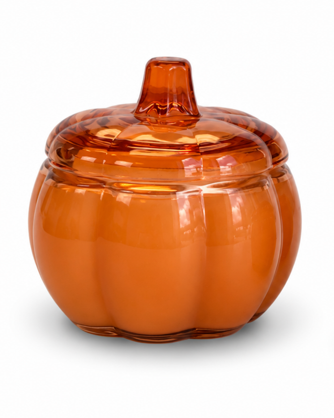 Glass Pumpkin Soy Candle ORANGE | Pumpkin Spice Cake | Decorative Fall Candle