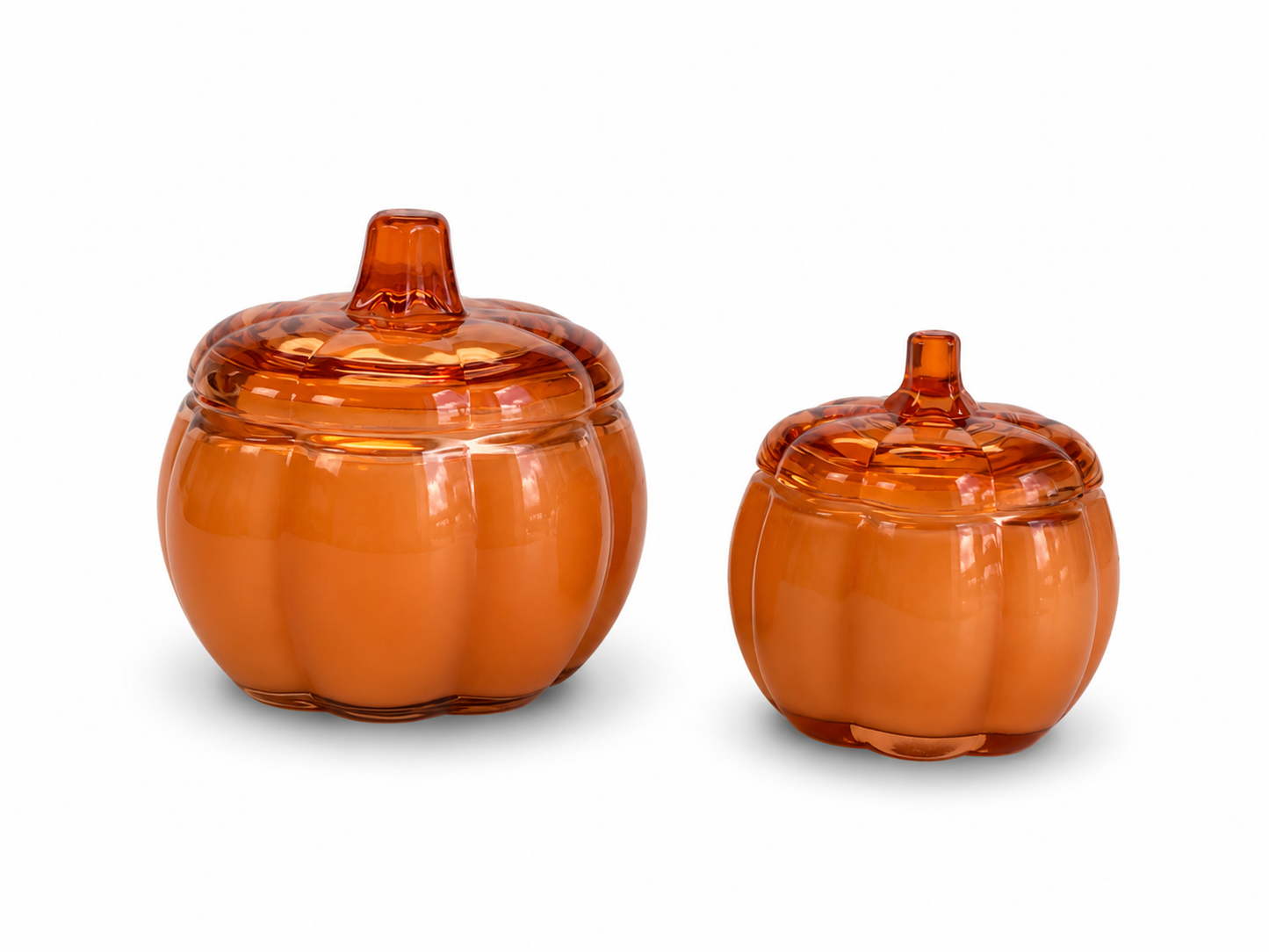 Glass Pumpkin Soy Candle ORANGE | Pumpkin Spice Cake | Decorative Fall Candle