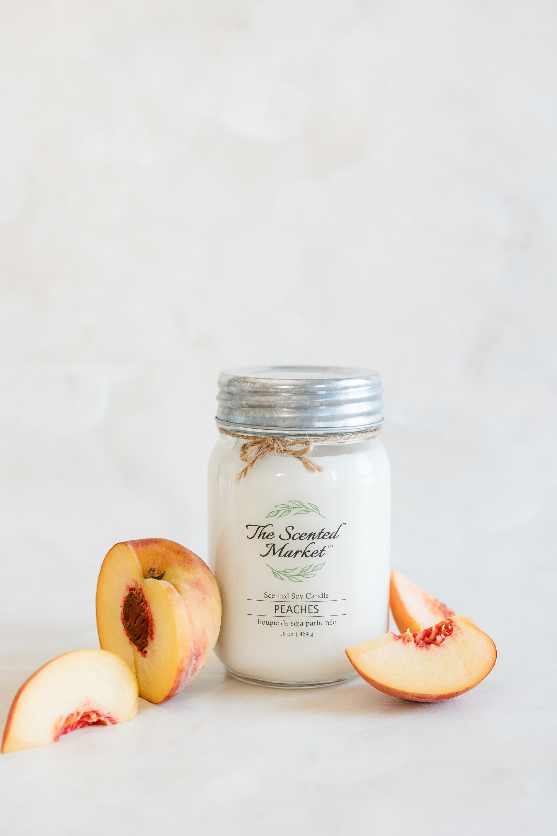 PEACHES Soy Wax Candle 16 oz - The Scented Market  Candles   