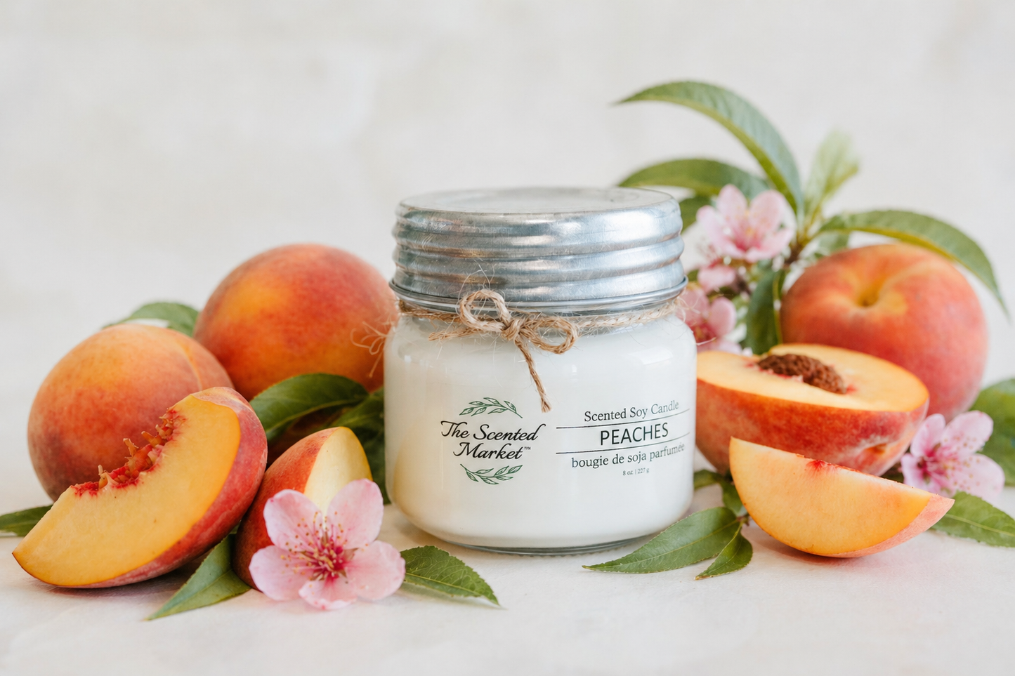 PEACHES Soy Wax Candle 8 oz