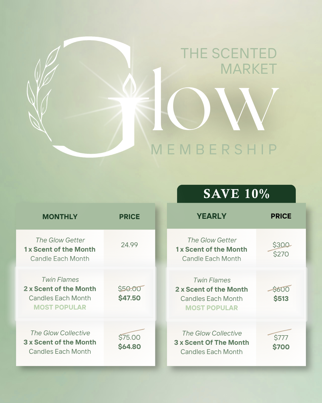 GLOW Candle Membership Exclusive