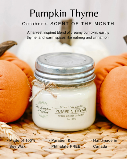 PUMPKIN THYME -  Scent of the Month October - The Scented Market  Candles Canada  