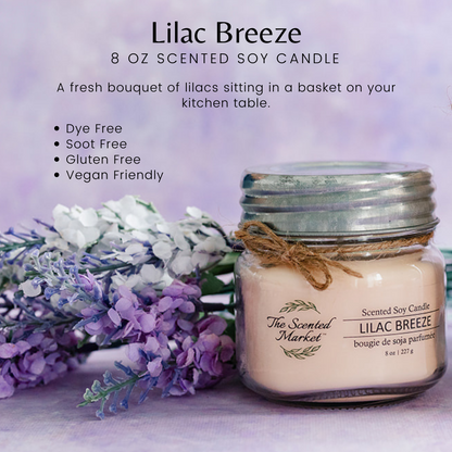 LILAC BREEZE Soy Wax Candle 8 oz