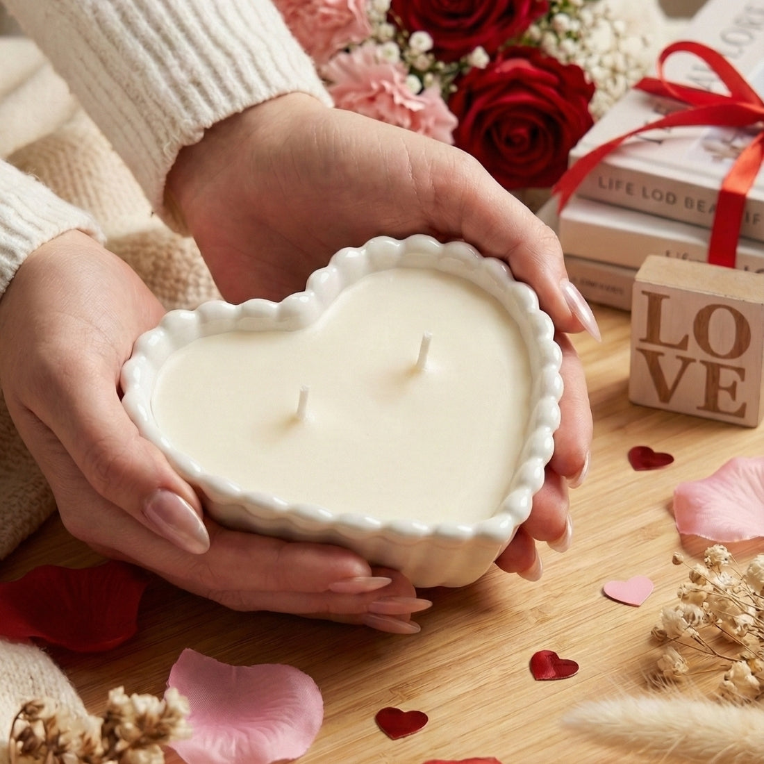 Pearl Heart 2 Wick Scented Soy Candle