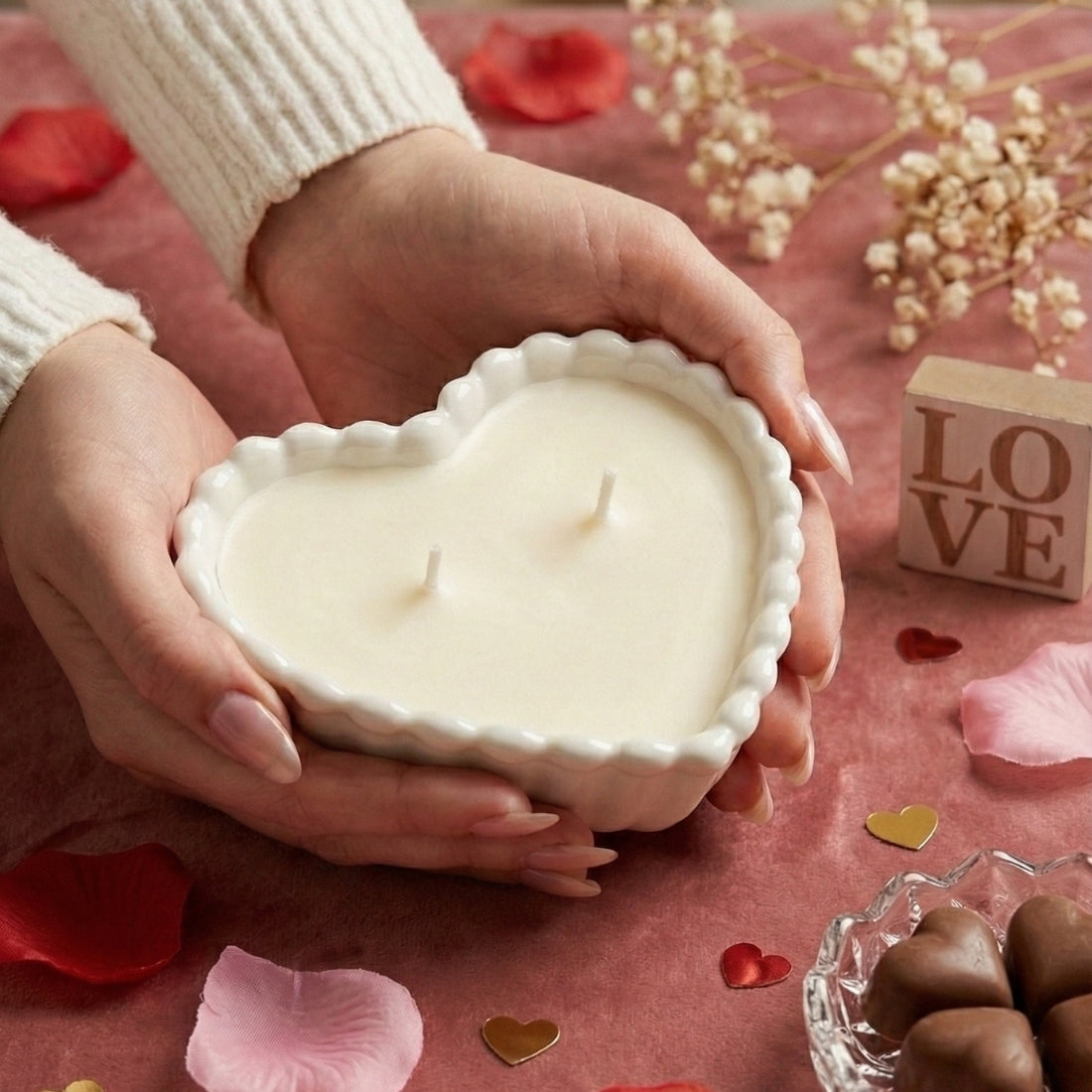 Pearl Heart 2 Wick Scented Soy Candle