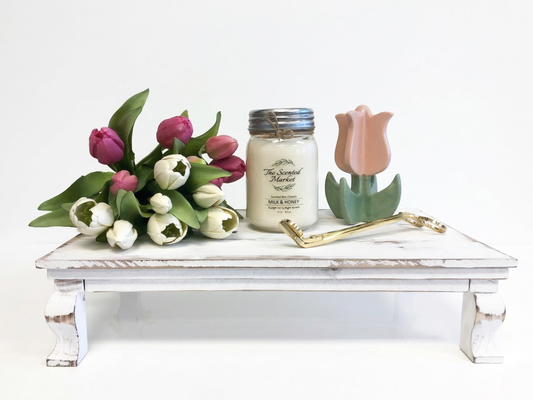 Whitewashed Wood Riser - Large