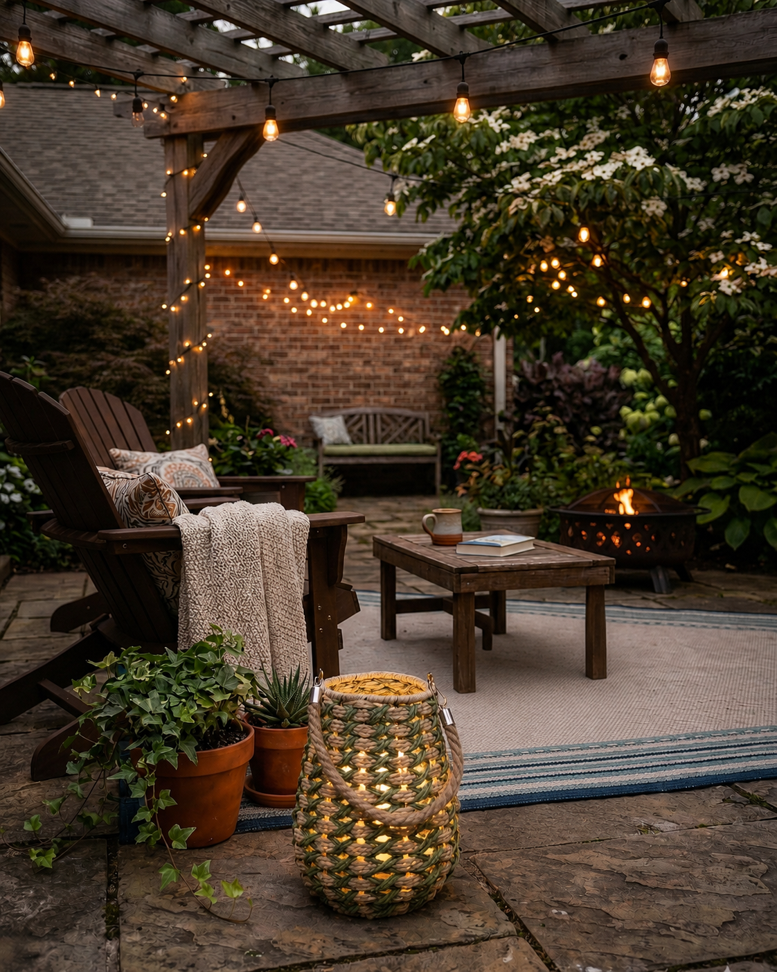 SUMMER NIGHTS Rope Lantern Candle – Single