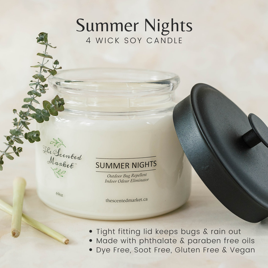 SUMMER NIGHTS 4 WICK SOY WAX CANDLE - The Scented Market  Candles   