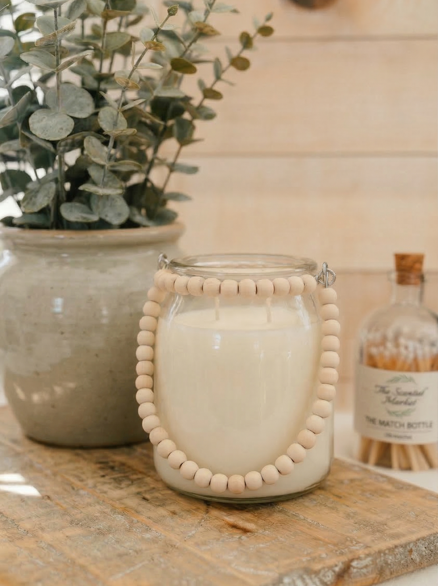 SUMMER NIGHTS Beaded Lantern Candle – 24 oz 2 Wick Soy Candle